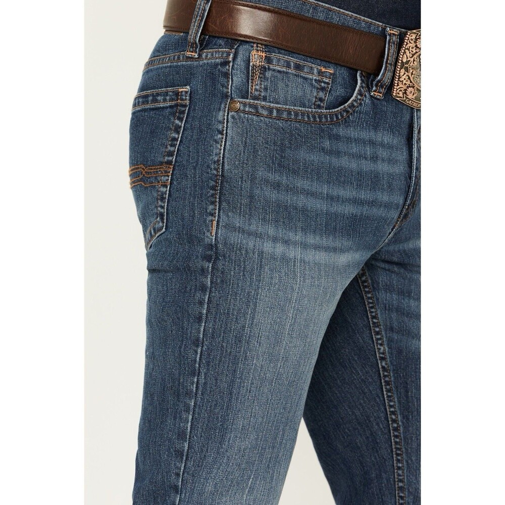 Cody James Men's Wolfstooth Wash Duke Relaxed Bootcut Stretch Denim Jeans 33x36 - Picture 3 of 16